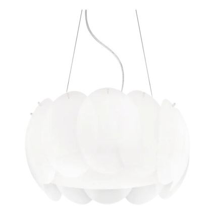 Ideal Lux - OVALINO cable pendant chandelier 5x E27/60W/230V Ø 44 cm white