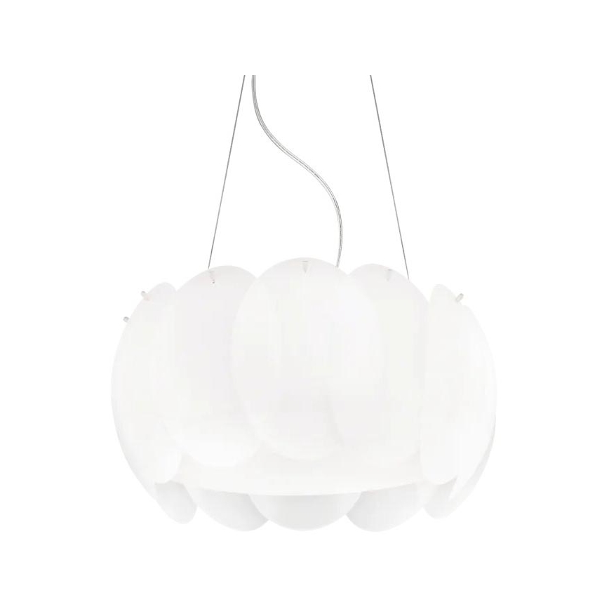 Ideal Lux - OVALINO cable pendant chandelier 5x E27/60W/230V Ø 44 cm white
