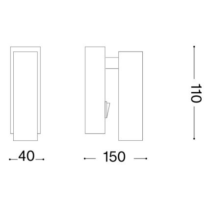 Ideal Lux - PAGE LED wall-mounted spotlight 3W/230V, CRI 90, black