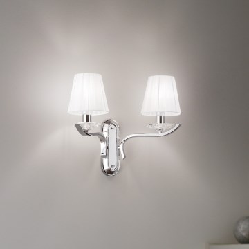 Ideal Lux - PEGASO Crystal Wall Sconce 2x E14/28W/230V Polished Chrome