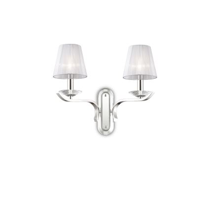 Ideal Lux - PEGASO Crystal Wall Sconce 2x E14/28W/230V Polished Chrome