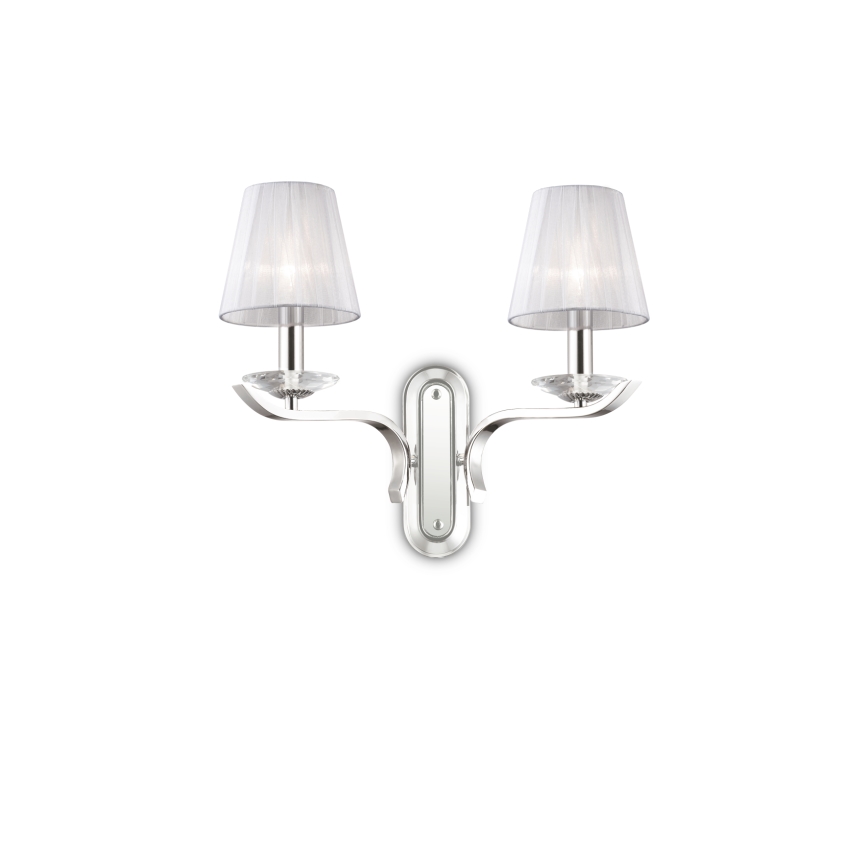 Ideal Lux - PEGASO Crystal Wall Sconce 2x E14/28W/230V Polished Chrome