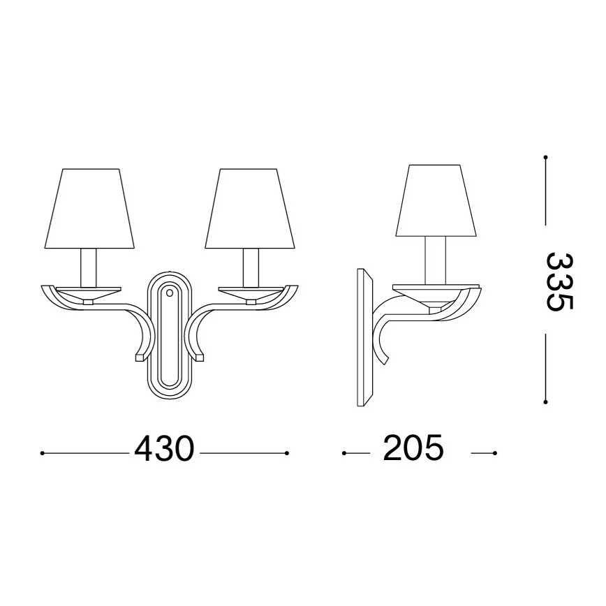 Ideal Lux - PEGASO Crystal Wall Sconce 2x E14/28W/230V Polished Chrome