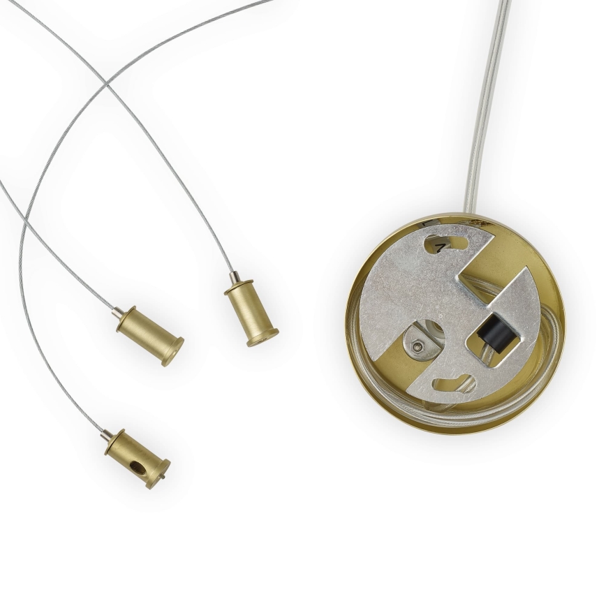 Ideal Lux - PERLAGE LED cable-suspended chandelier 14xG9/3W/230V Ø85 cm gold/smoky beige