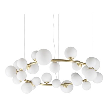 Ideal Lux - PERLAGE LED Cable Chandelier 25xG9/3W/230V 110 cm gold/white