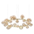 Ideal Lux - PERLAGE LED cable-suspended chandelier 25xG9/3W/230V 110 cm gold/smoked beige
