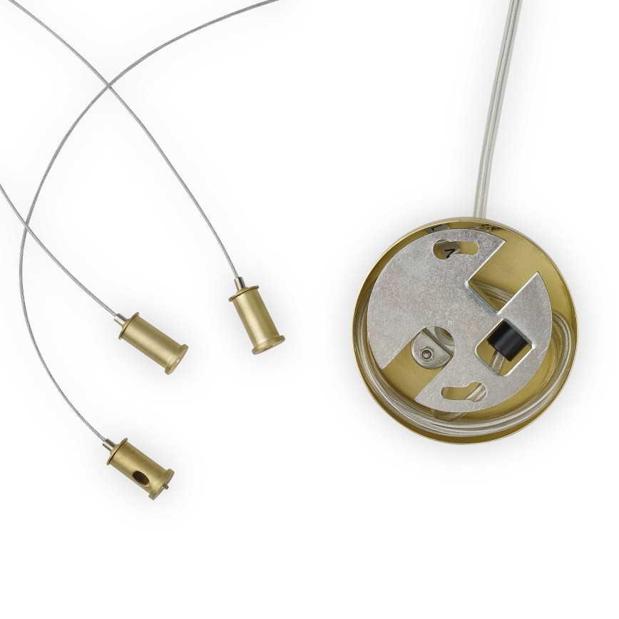 Ideal Lux - PERLAGE LED cable-suspended chandelier 25xG9/3W/230V 110 cm gold/smoked beige