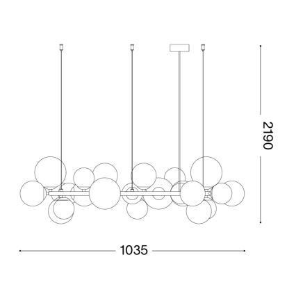 Ideal Lux - PERLAGE LED cable-suspended chandelier 25xG9/3W/230V 110 cm gold/smoked beige