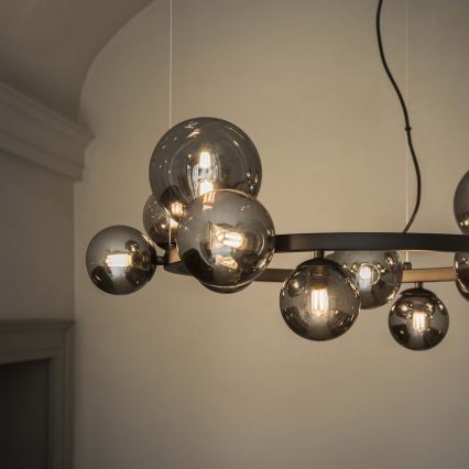 Ideal Lux - LED pendant light on cable PERLAGE 30xG9/3W/230V 143 cm black/smoked black