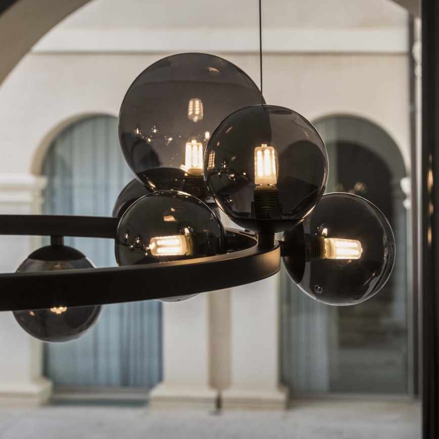 Ideal Lux - LED pendant light on cable PERLAGE 30xG9/3W/230V 143 cm black/smoked black