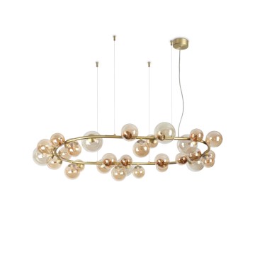 Ideal Lux - PERLAGE LED cable-suspended chandelier 30xG9/3W/230V 143 cm gold/smoked beige