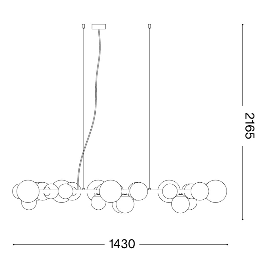 Ideal Lux - PERLAGE LED cable-suspended chandelier 30xG9/3W/230V 143 cm gold/smoked beige