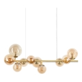 Ideal Lux - PERLAGE LED chandelier on cable 10xG9/3W/230V 81 cm gold/smoky beige