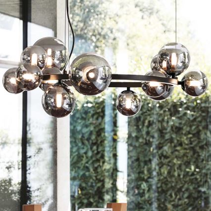 Ideal Lux - PERLAGE LED pendant on cable 11xG9/3W/230V Ø 73 cm Black/Smoked Black
