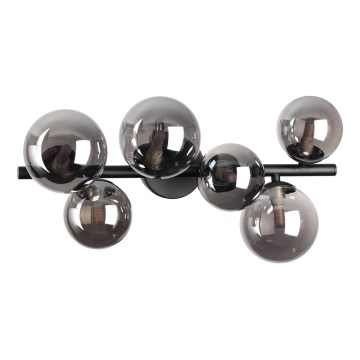 Ideal Lux - PERLAGE LED Surface-mounted Chandelier 6xG9/3W/230V 49 cm Black/Smoked Black
