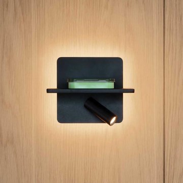 Ideal Lux - PIANO LED wall-mounted spotlight LED/10W/230V CRI 90 USB Black