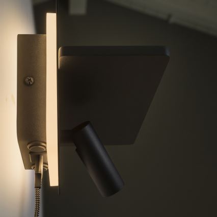 Ideal Lux - PIANO LED wall-mounted spotlight LED/10W/230V CRI 90 USB Black