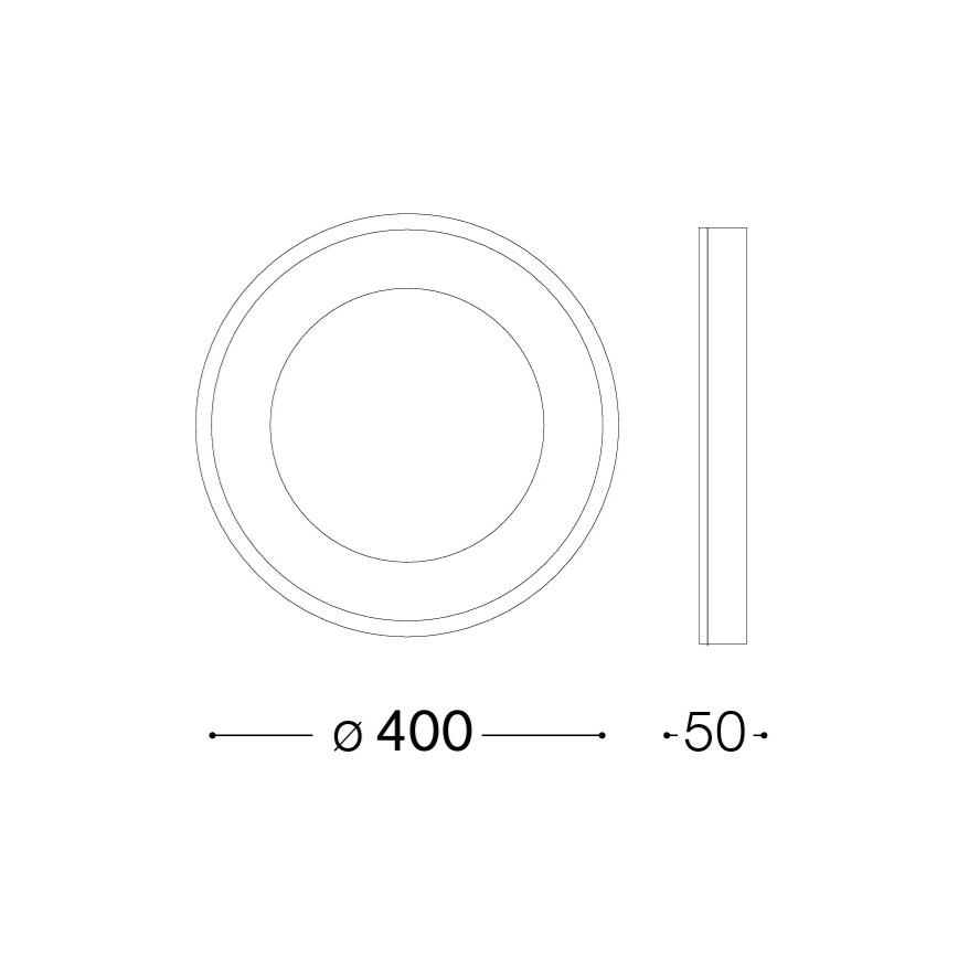 Ideal Lux - PLANET LED Ceiling Light / 20W / 230V / CRI 90 / Ø 40 cm / Black