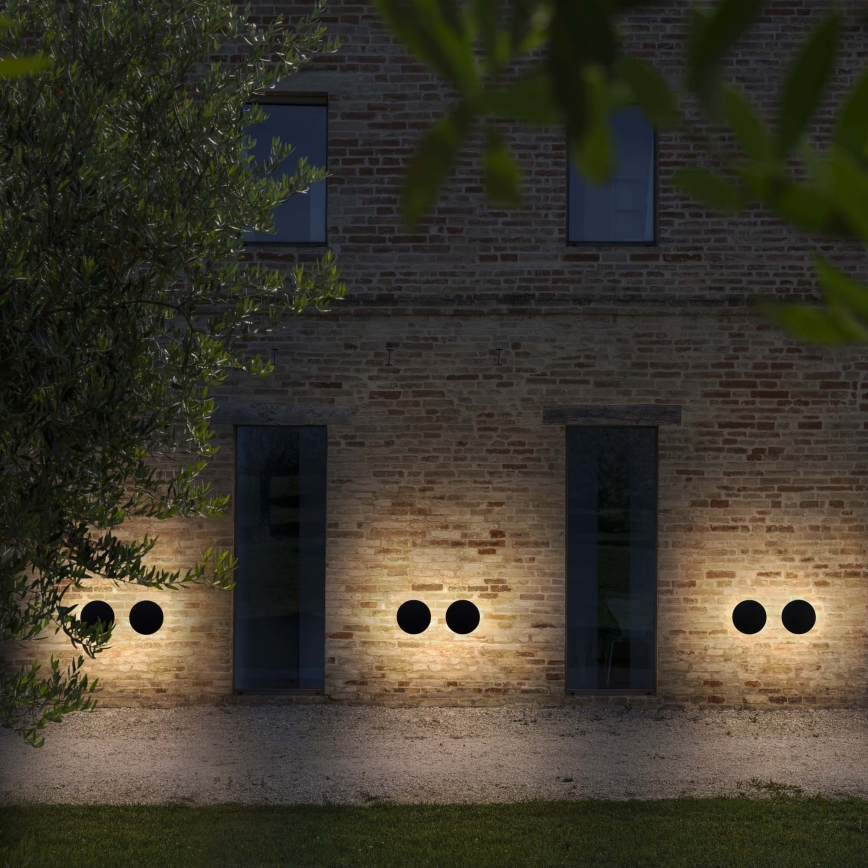 Ideal Lux - LED Outdoor Wall Light PUNTO LED/12W/230V CRI 90 Ø 24 cm IP54 Black