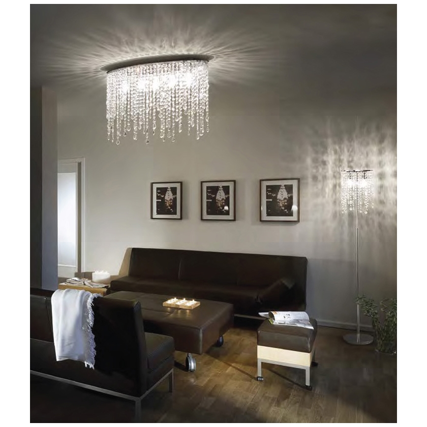 Ideal Lux - RAIN Crystal Ceiling Light 3xE14/40W/230V, Polished Chrome