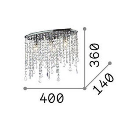 Ideal Lux - RAIN Crystal Ceiling Light 3xE14/40W/230V, Polished Chrome