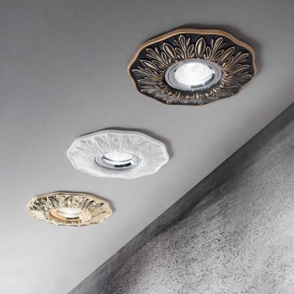 Ideal Lux - Recessed ceiling light POLKA 1xGU10/50W/230V bronze