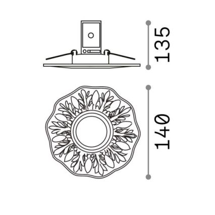 Ideal Lux - Recessed light 1xGU10/50W/230V gold