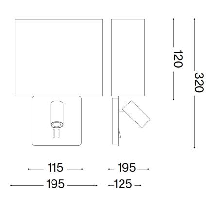 Ideal Lux - Replacement lampshade for wall lamp GEA white