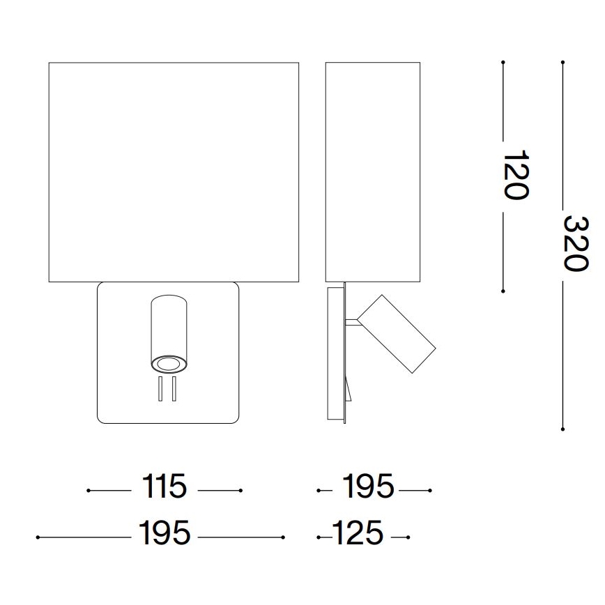 Ideal Lux - Replacement lampshade for wall lamp GEA white