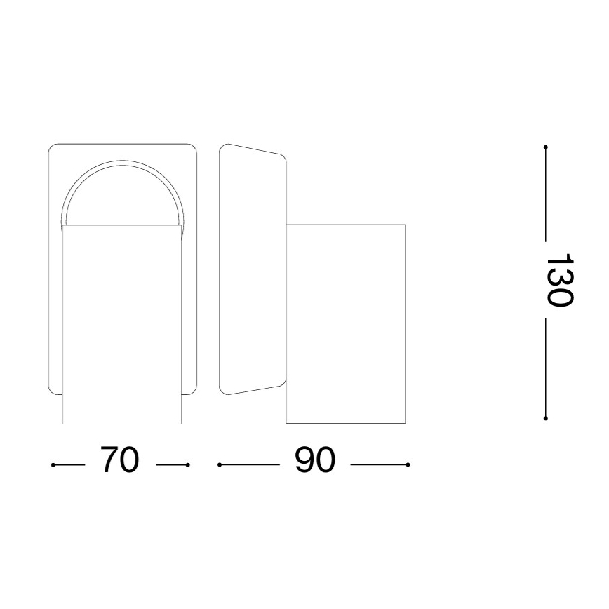 Ideal Lux - RUDY LED Wall-Mounted Spotlight 1x GU10/7W/230V, CRI 90, Black