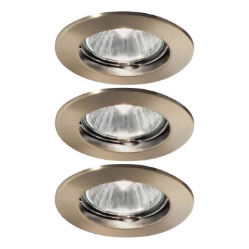 Ideal Lux - Set of 3 JAZZ recessed downlights 1x GU10/50W/230V Ø 7.7 cm, bronze finish