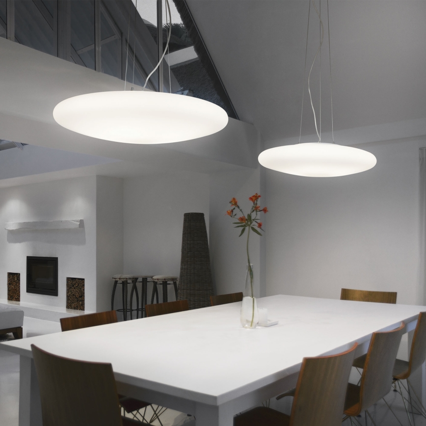Ideal Lux - SMARTIES cable-suspended chandelier, 5 x E27 (max 42W), 230V, Ø 60 cm, white