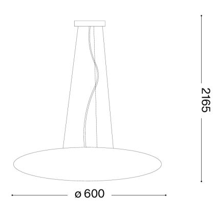 Ideal Lux - SMARTIES cable-suspended chandelier, 5 x E27 (max 42W), 230V, Ø 60 cm, white