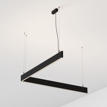 Ideal Lux - STEEL cable-suspended LED pendant, 29W, 230V, 4000K, CRI 90, 120 cm, Black