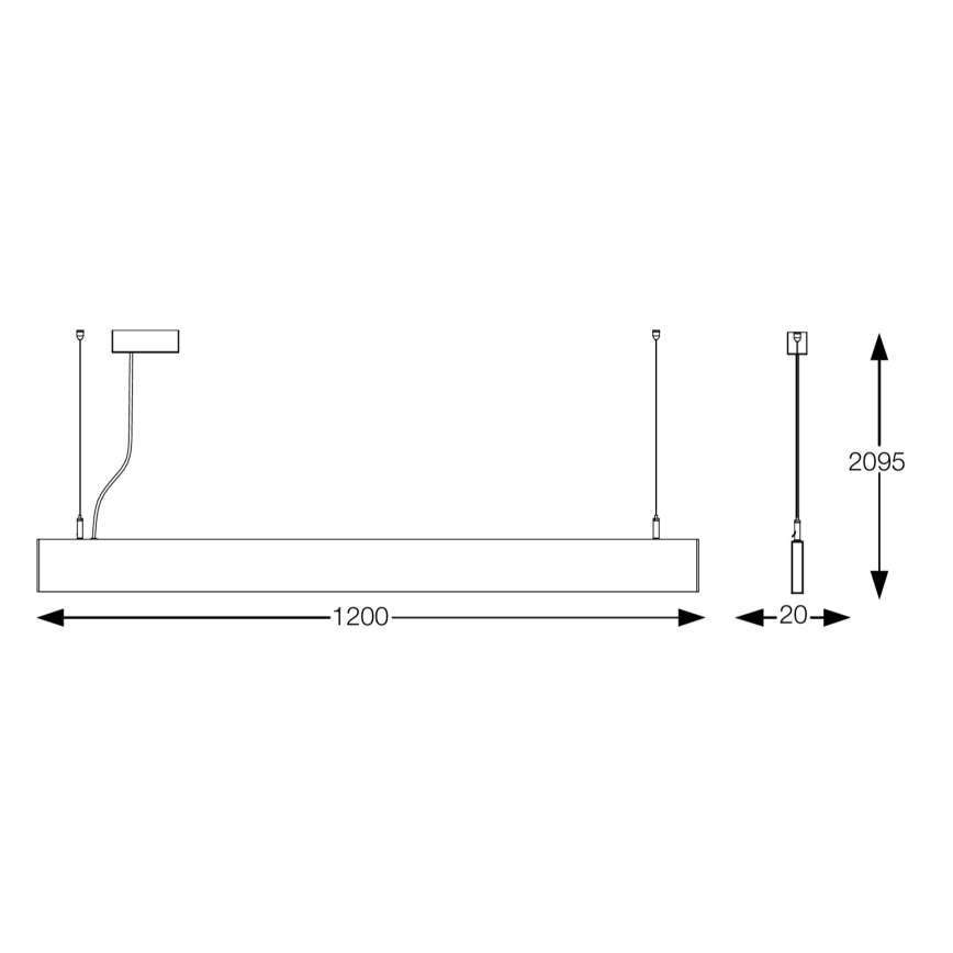 Ideal Lux - STEEL cable-suspended LED pendant light LED/29W/230V 4000K CRI 90 120 cm white