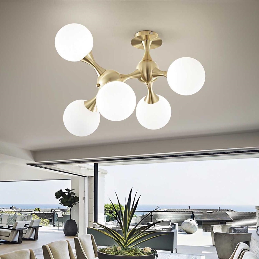 Ideal Lux - Surface-mounted chandelier NODI 5xE14/28W/230V brass