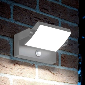 Ideal Lux - SWIPE LED Outdoor Wall Light with Sensor LED/21W/230V CRI 90 IP54 gray