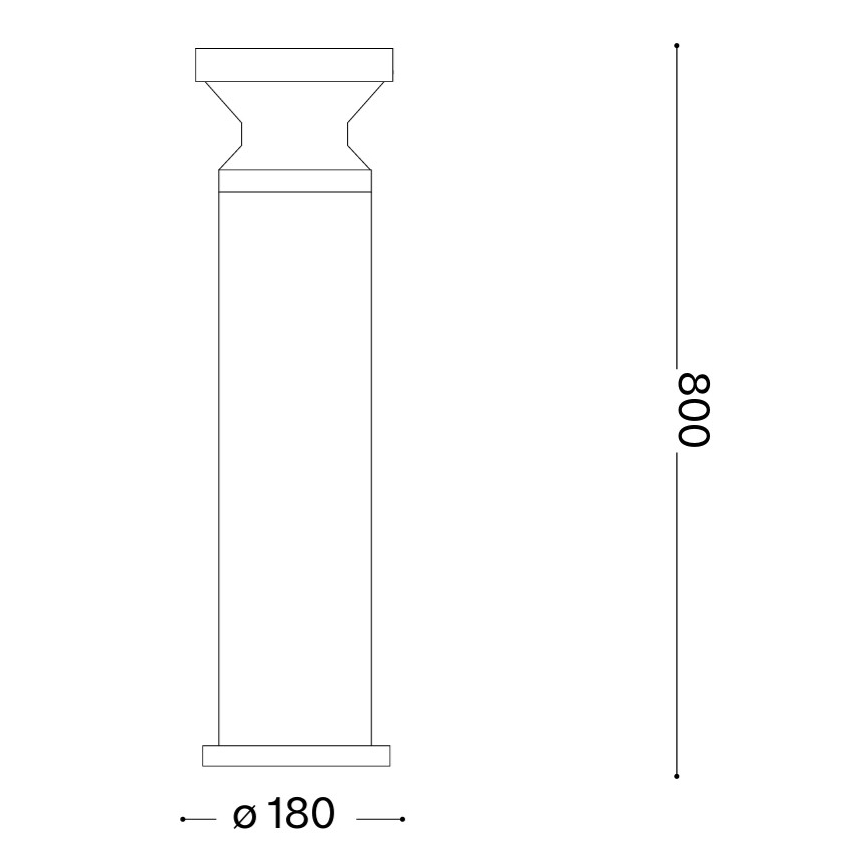 Ideal Lux - TORRE Outdoor Lamp 1x E27/15W/230V, 80 cm, IP65, Brown