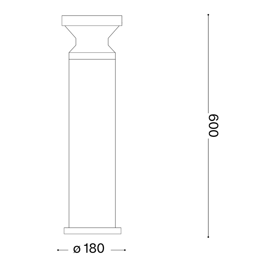 Ideal Lux - TORRE Outdoor Lamp 1xE27/15W/230V 60 cm IP65 Black