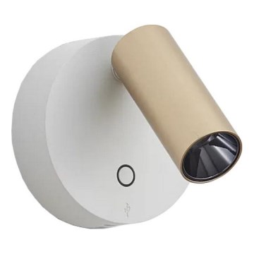 Ideal Lux - Touch-dimmable LED wall-mounted spotlight ELF LED/3W/230V CRI 95 gold/white