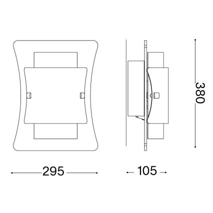 Ideal Lux - TRIPLO Wall Light 2xE27/60W/230V Clear
