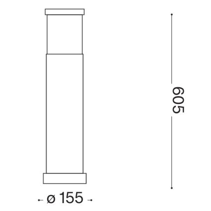 Ideal Lux - TRONCO Outdoor Lamp 1xE27/42W/230V 60 cm IP65 Black