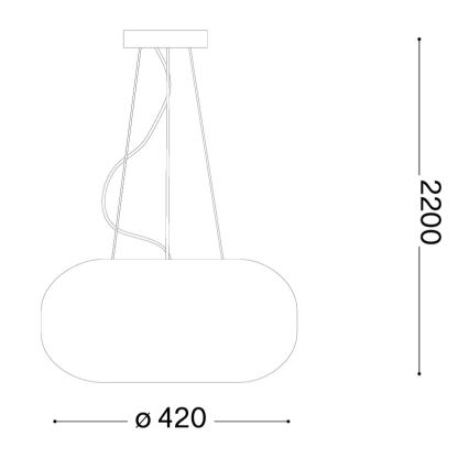 Ideal Lux - ULISSE cable-hung pendant, 3xE27/60W/230V, dia. 42 cm, white