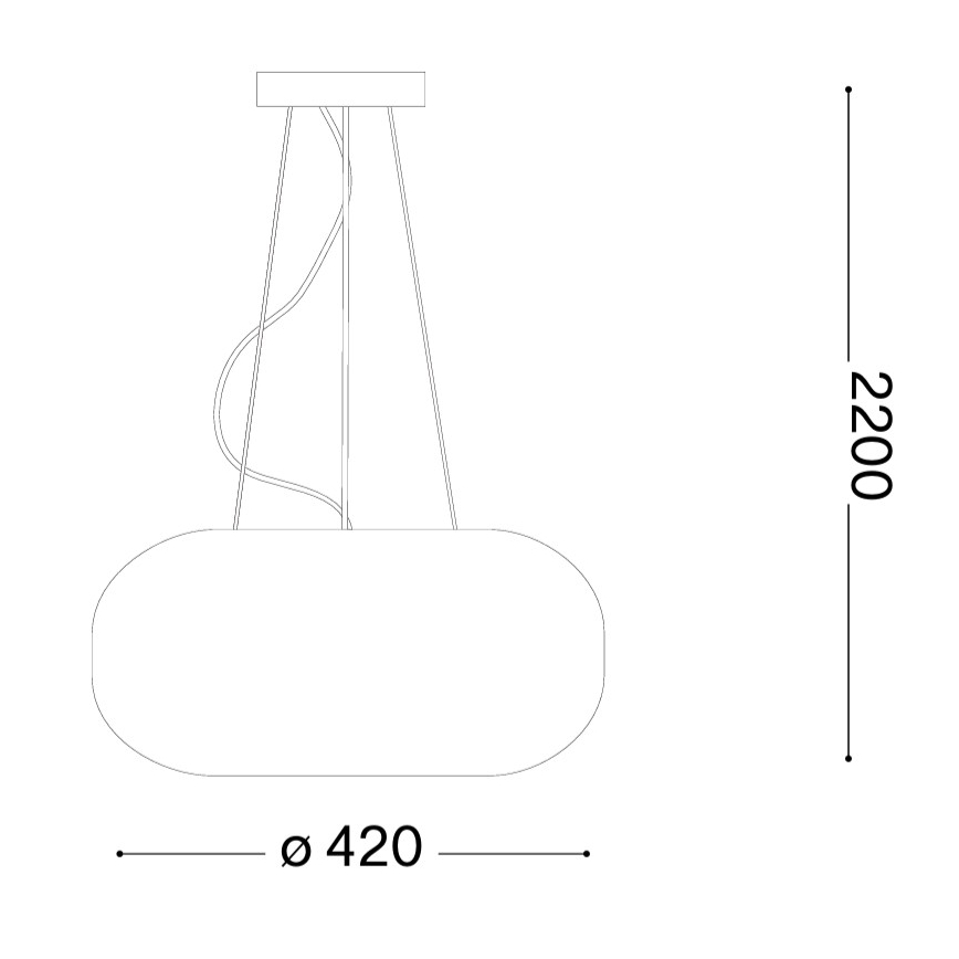 Ideal Lux - ULISSE cable-hung pendant, 3xE27/60W/230V, dia. 42 cm, white