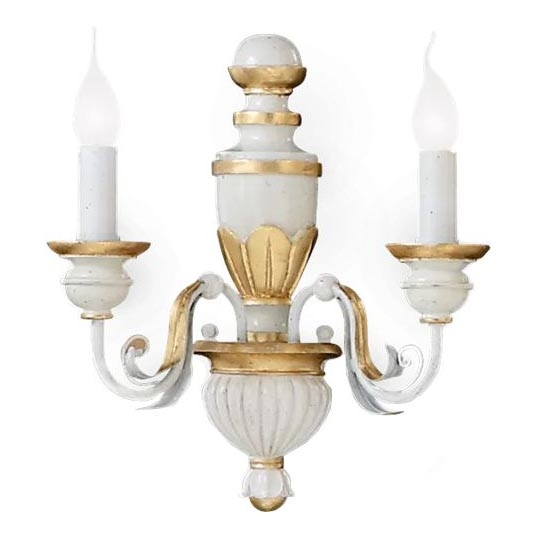 Ideal Lux - Wall lamp FIRENZE 2xE14/40W/230V white/gold