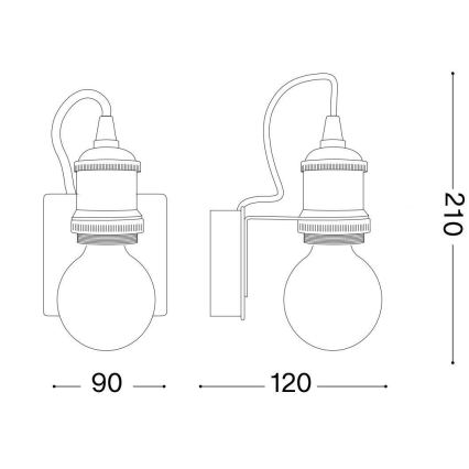Ideal Lux - Wall lamp FRIDA 1xE27/60W/230V copper