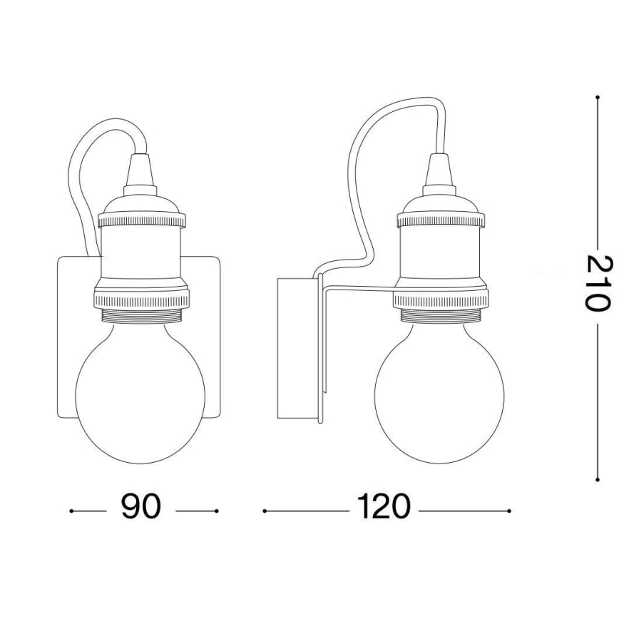 Ideal Lux - Wall lamp FRIDA 1xE27/60W/230V copper