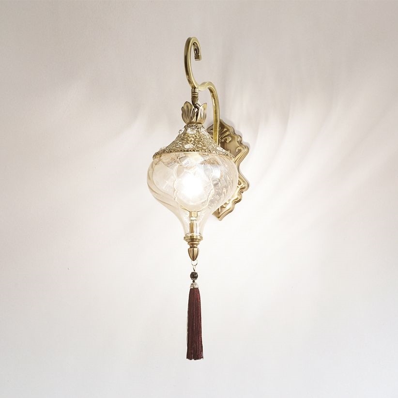 Ideal Lux - Wall lamp HAREM 1xE27/42W/230V brass