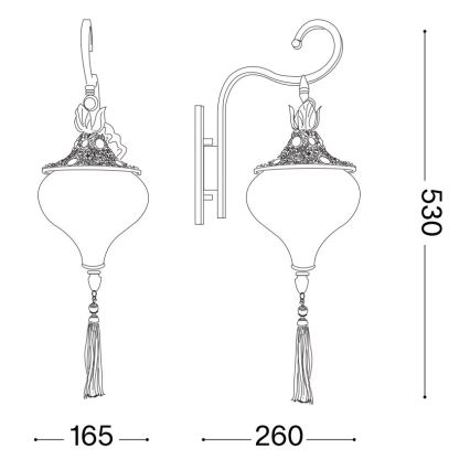 Ideal Lux - Wall lamp HAREM 1xE27/42W/230V brass