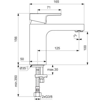 Ideal Standard A7105AA - EDGE 15.6 cm Basin Mixer, Polished Chrome